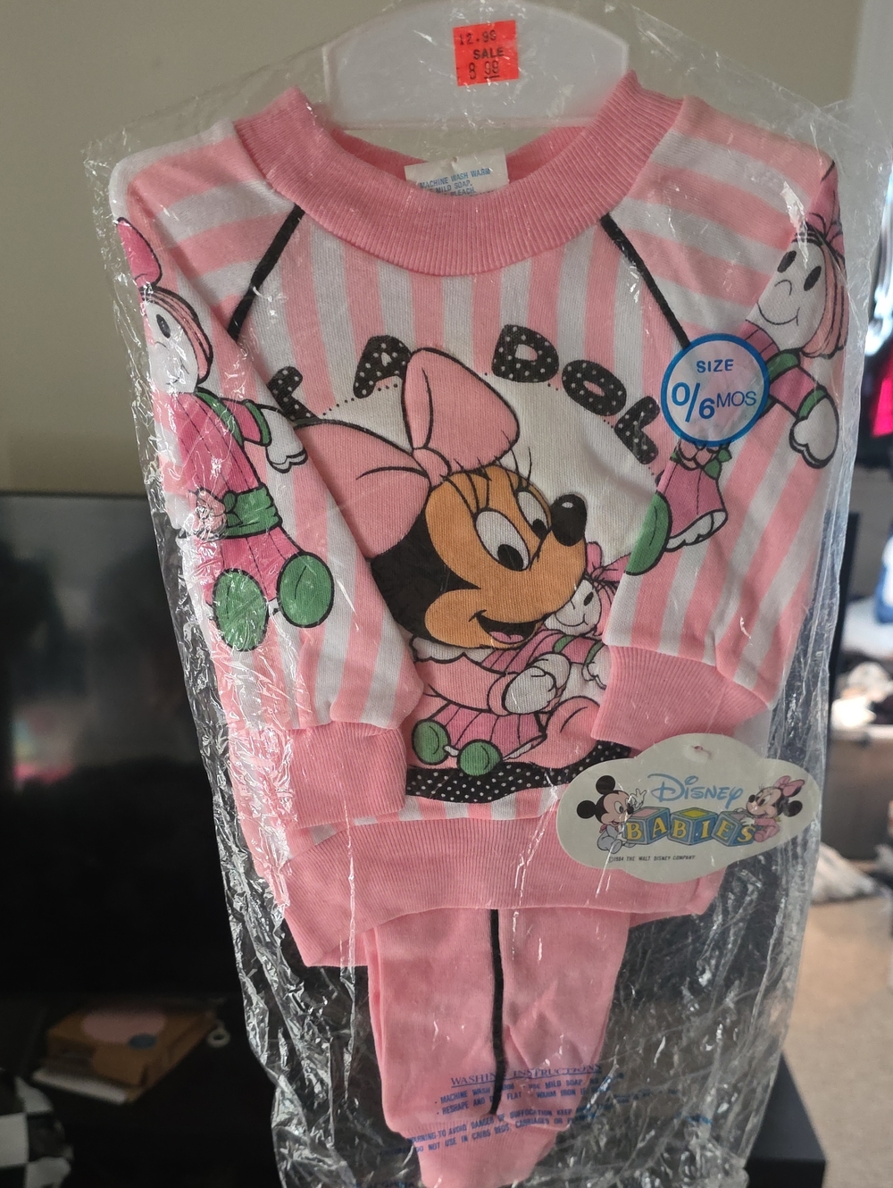 Vintage Deadstock Disney Baby Minnie Mouse Set From 1984 Nwt 0-6m